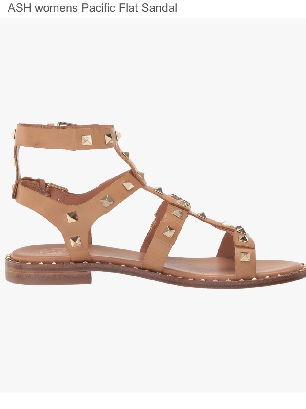 ASH womens Pacific Flat Sandal tan size 40 US 10 gently used - Picture 4 of 9